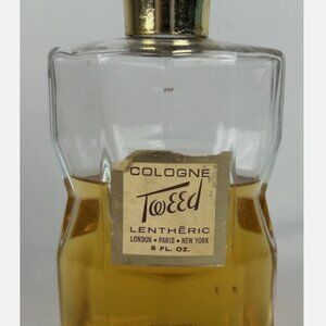 Vintage 8 Oz Tweed Lentheric Cologne Splash 60% Full Bottle Giant Big Bottle